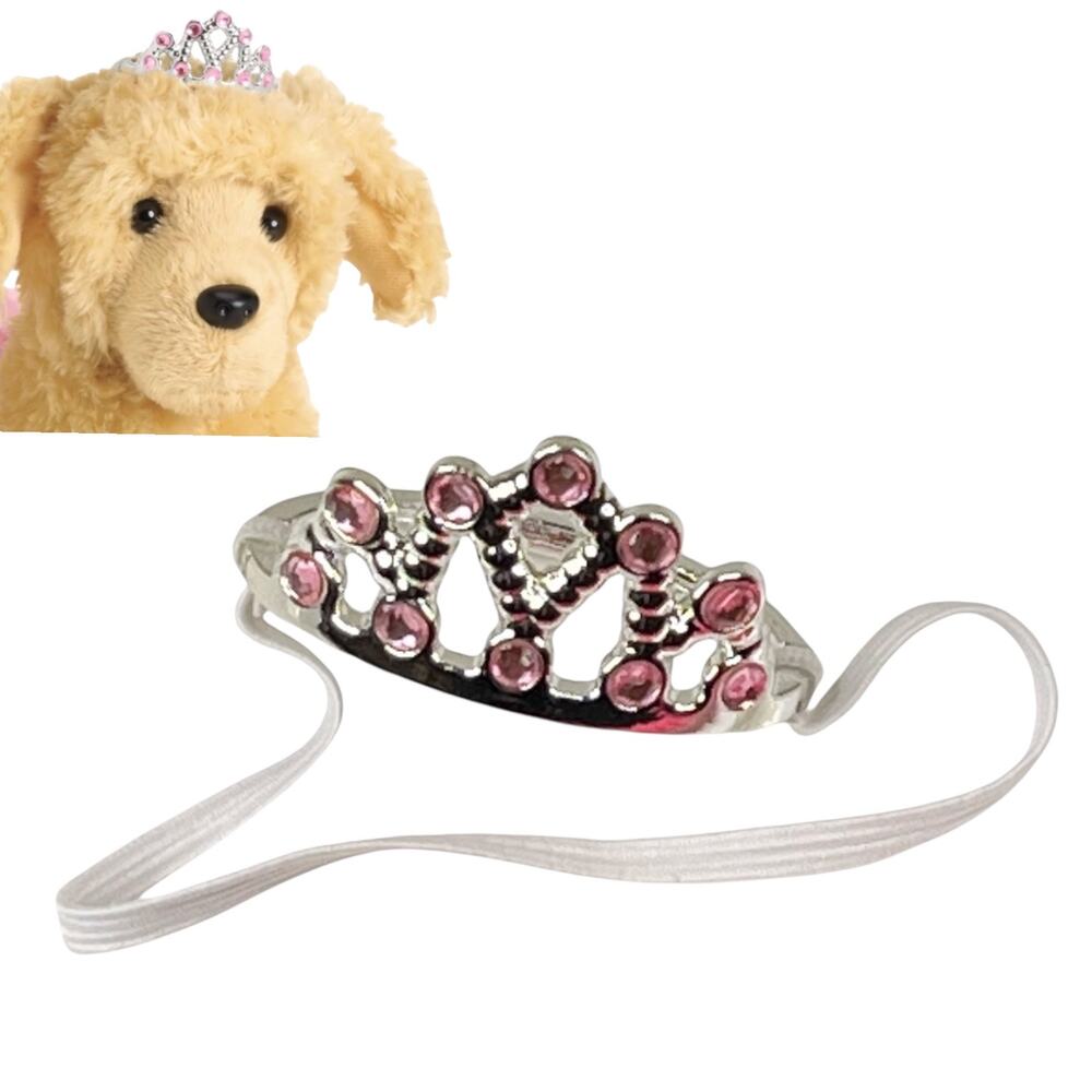 American Girl Pet Ballerina Tiara Crown Pink Rhinestones Strap Dog Toy Accessory